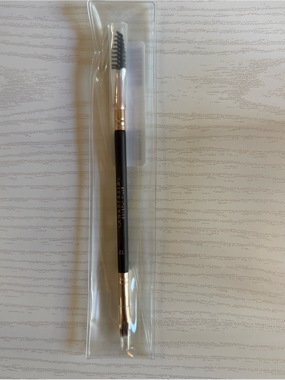 Anastasia Dual-Ended Firm Angled Brow Brush - Black & Rose Gold